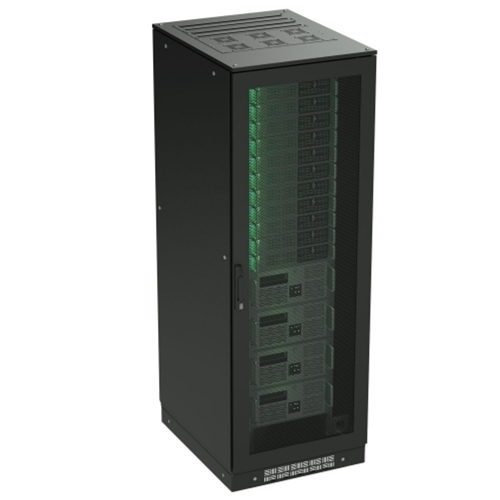 Напольный 19" IT-корпус ДКС серии CQE 24U 600х1200х600, двери перфорированная+перфорированная, панели для крыши, кабельный ввод,RAL9005