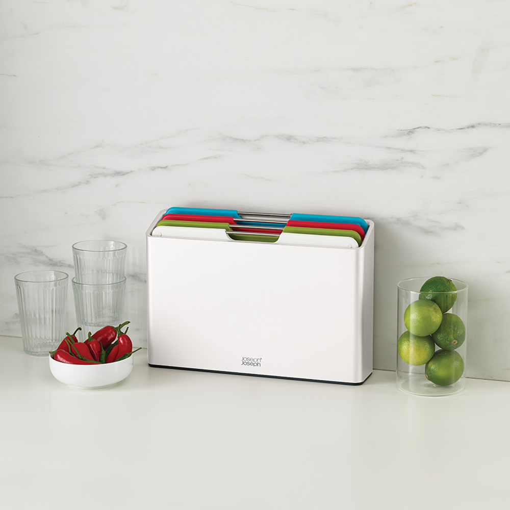 Набор разделочных досок в подставке folio regular, белый, 4 шт.