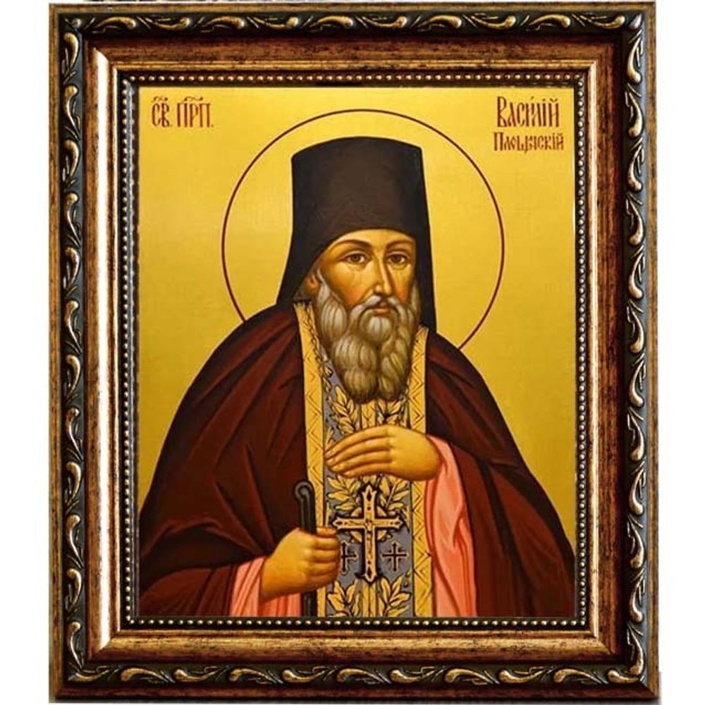 Василий (Кишкин) Площанский, преподобный иеросхимонах. Икона на холсте.