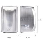 Сушилка для рук ВЫСОКОСКОРОСТНАЯ АНТИВАНДАЛЬНАЯ SONNEN K2020, 1000 Вт, 100 м/с, IPX3, 72 дБ, нержавеющая сталь, 607193