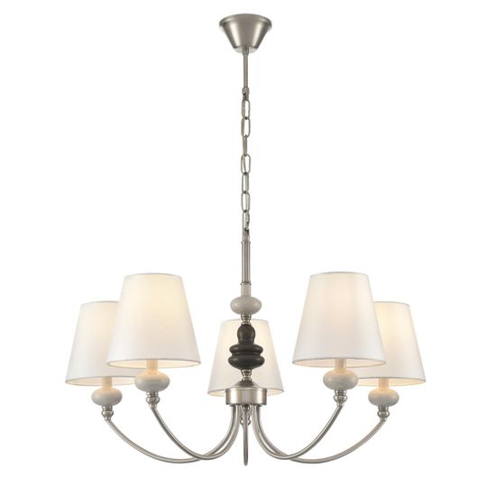 8283/5 CLASSI никель/белый, металл/керамика/текстиль Люстра Е14 5*40W 220V KENTUKI