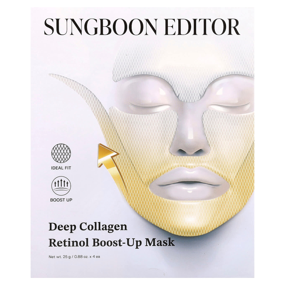 Sungboon Editor, Маска для лица с глубоким коллагеном и ретинолом, 4 шт., 25 г (0,88 унции)