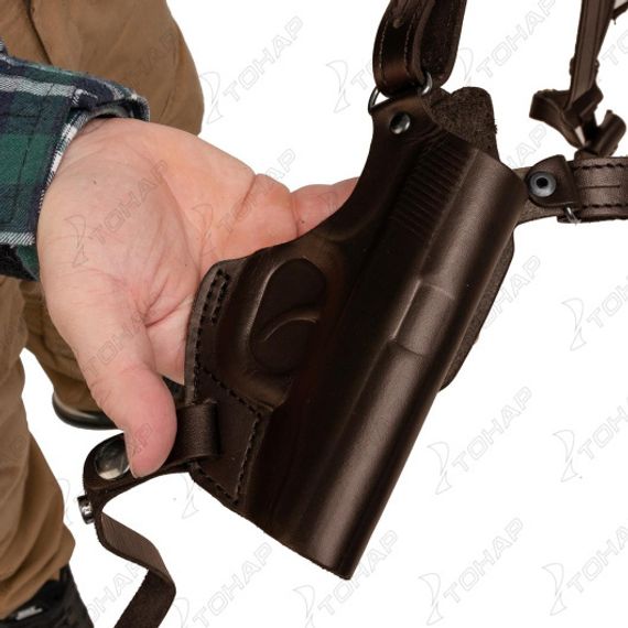 Кобура операт. под ПМ вертик. с запасной обоймой ПМ коричневая (HS-ОК-1-Нк) Helios