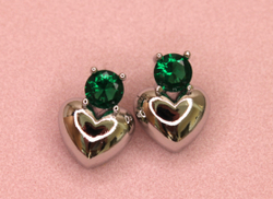Швензы сердце green 16х11 мм