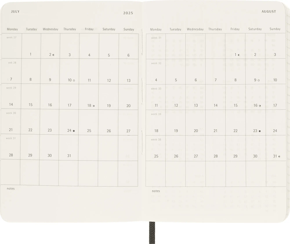 Еженедельник на 2025 год Moleskine Classic Soft (DSK1512WN2) 9х14см мягкая обложка зеленый