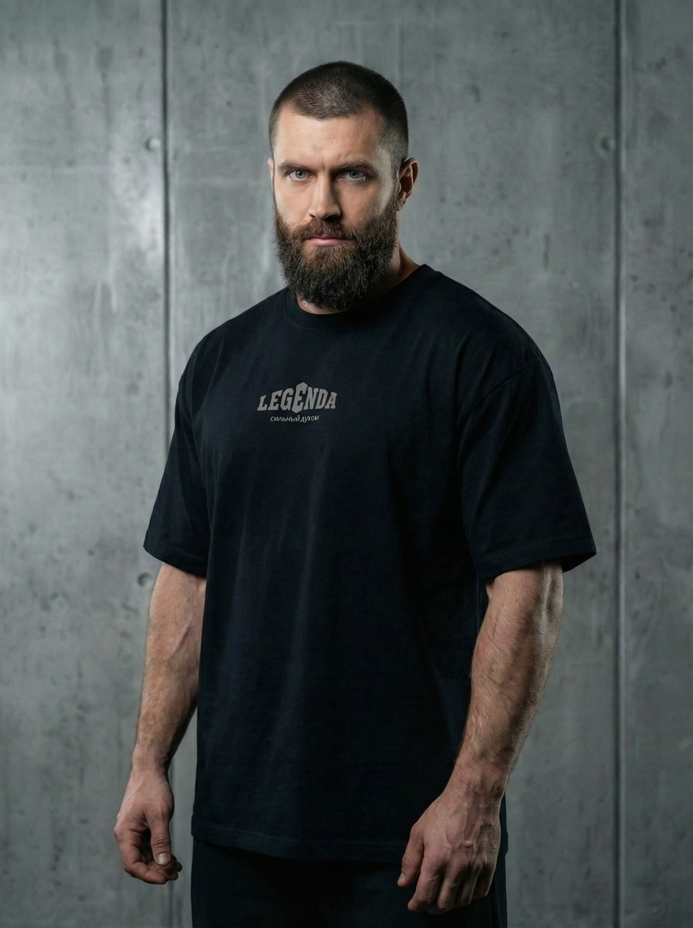 Футболка оверсайз хлопковая черная Legenda Величайший Геркулес