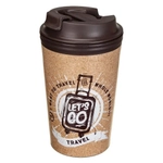 ТЕРМОСТАКАН С КЛАПАНОМ И ДЕКОРОМ TRAVEL 350МЛ (Коричневый)