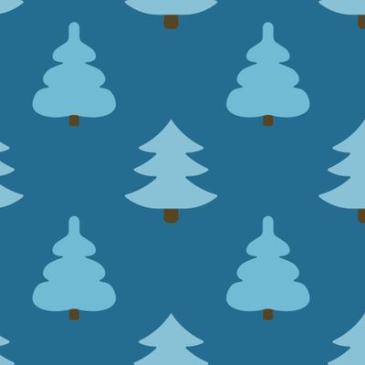 blue Christmas tree fabric