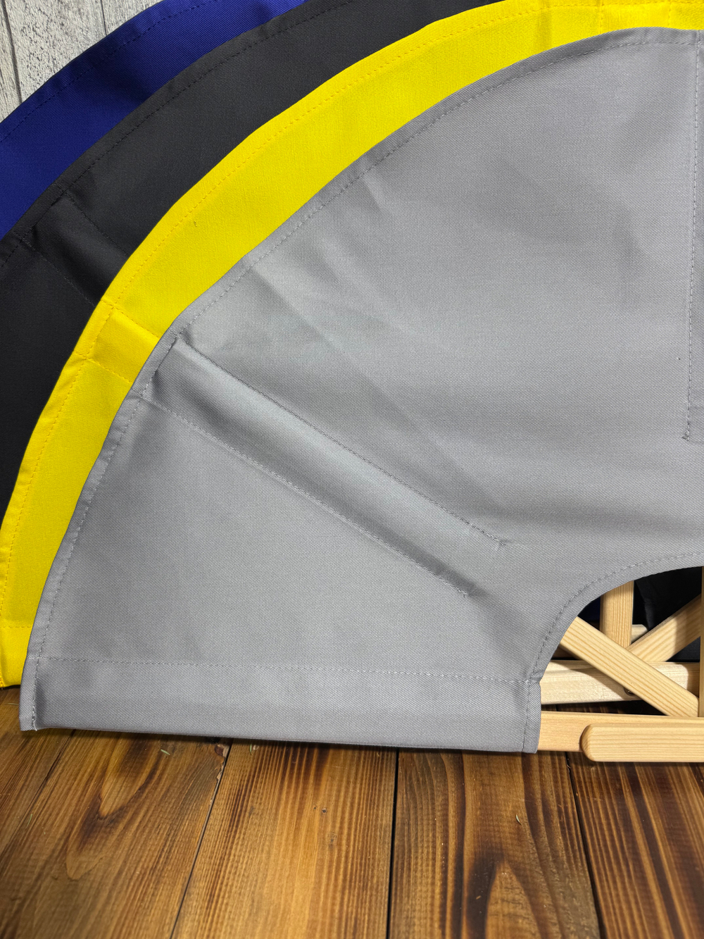 Веер для бани и сауны, опахало (сосна) серый