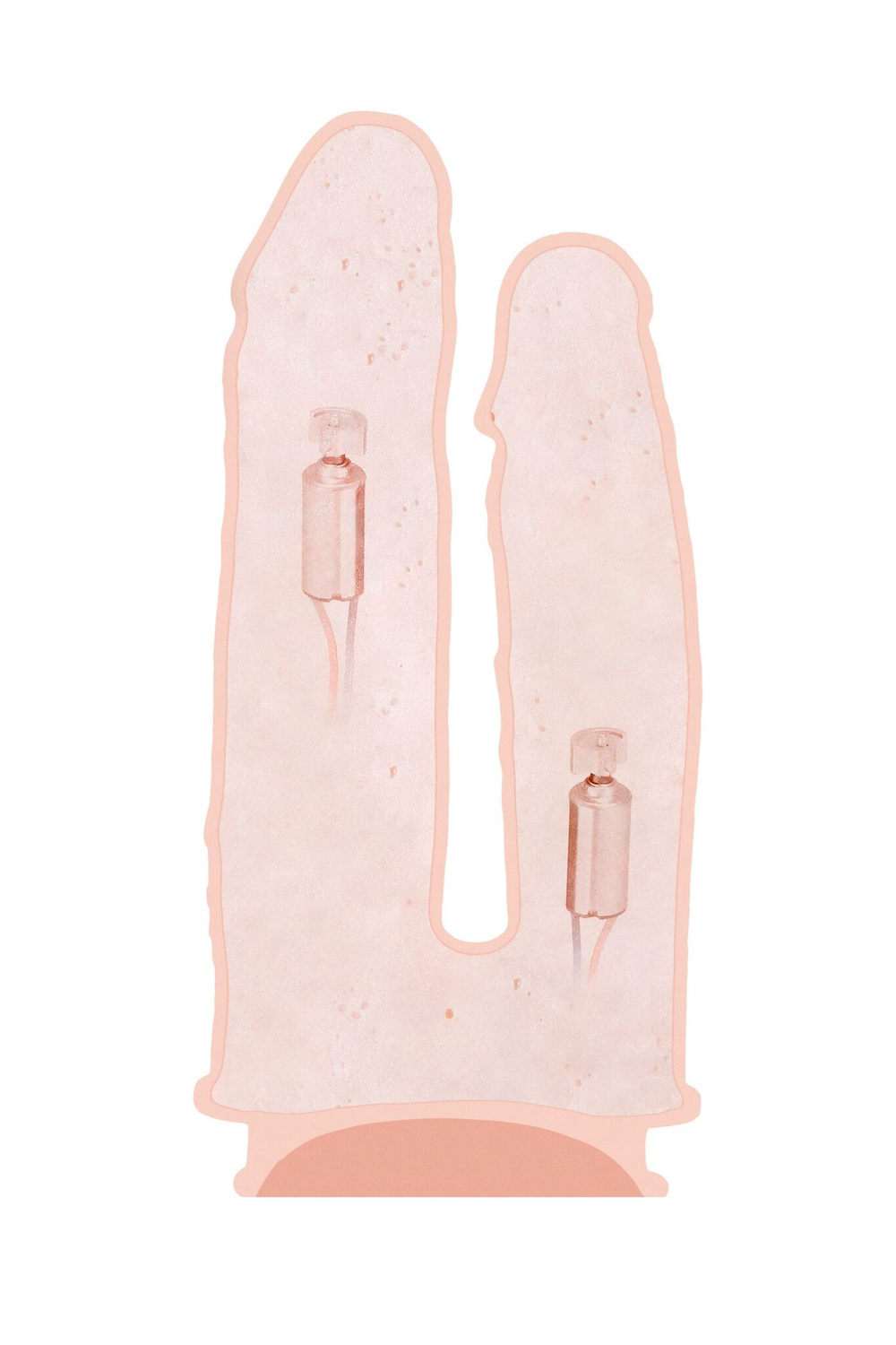 Телесный анально-вагинальный вибратор RealStick Silicone Jason M - 18 см.