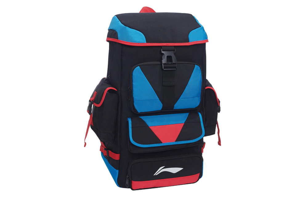 Li Ning Sports Basketball Collection Polyester Sports Backpack Regular Unisex Black Blue