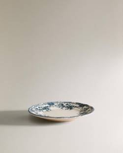 Zara Home тарелка пирожковая из фаянса, цвет синий, 16 см