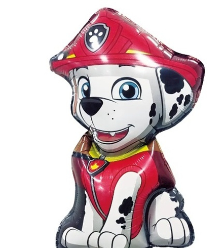 Шар с клапаном (17''/43 см) Мини-фигура, Щенок Пожарный, 5 шт. в уп.