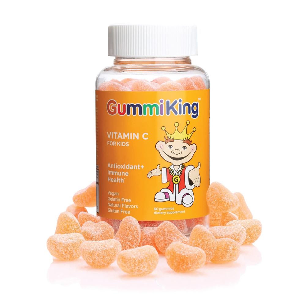 GummiKing, витамин C для детей, со вкусом апельсина, 60 жевательных таблеток (30 мг в 1 жевательной таблетке)
