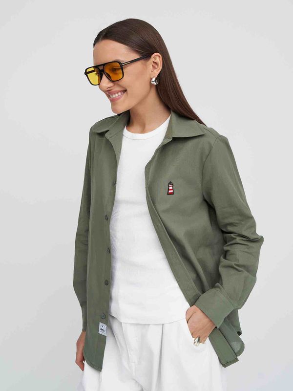 Рубашка Тонкая хаки - фото 5