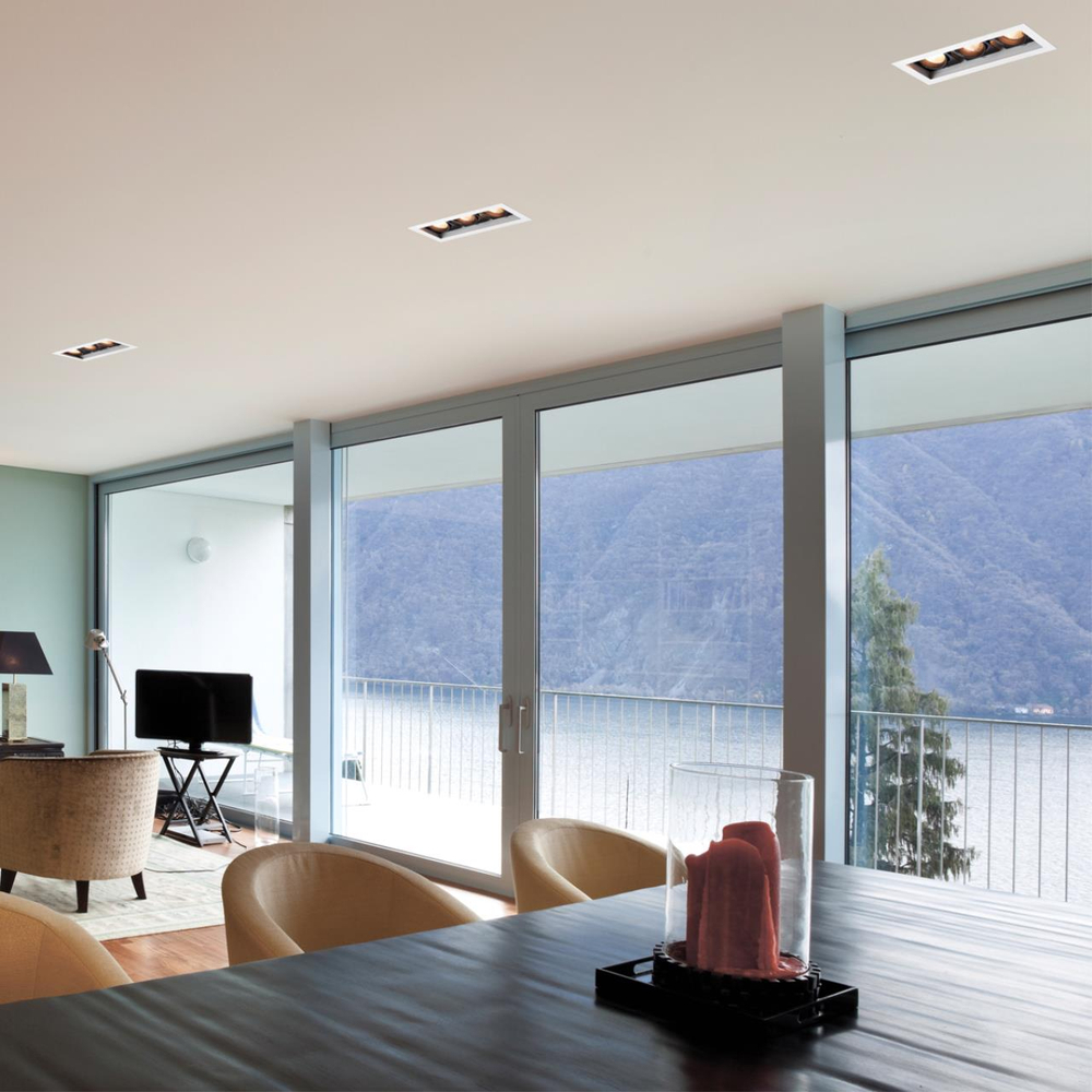 370714 SPOT NT20 482 белый/черный Светильник встраиваемый карданный IP20 GU10 3*50W 220V GESSO