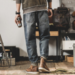 Мужские джинсы в американском стиле, свободные прямые модные брендовые брюки больших размеров, мужские весенне-осенние широкие брюки для мужчин