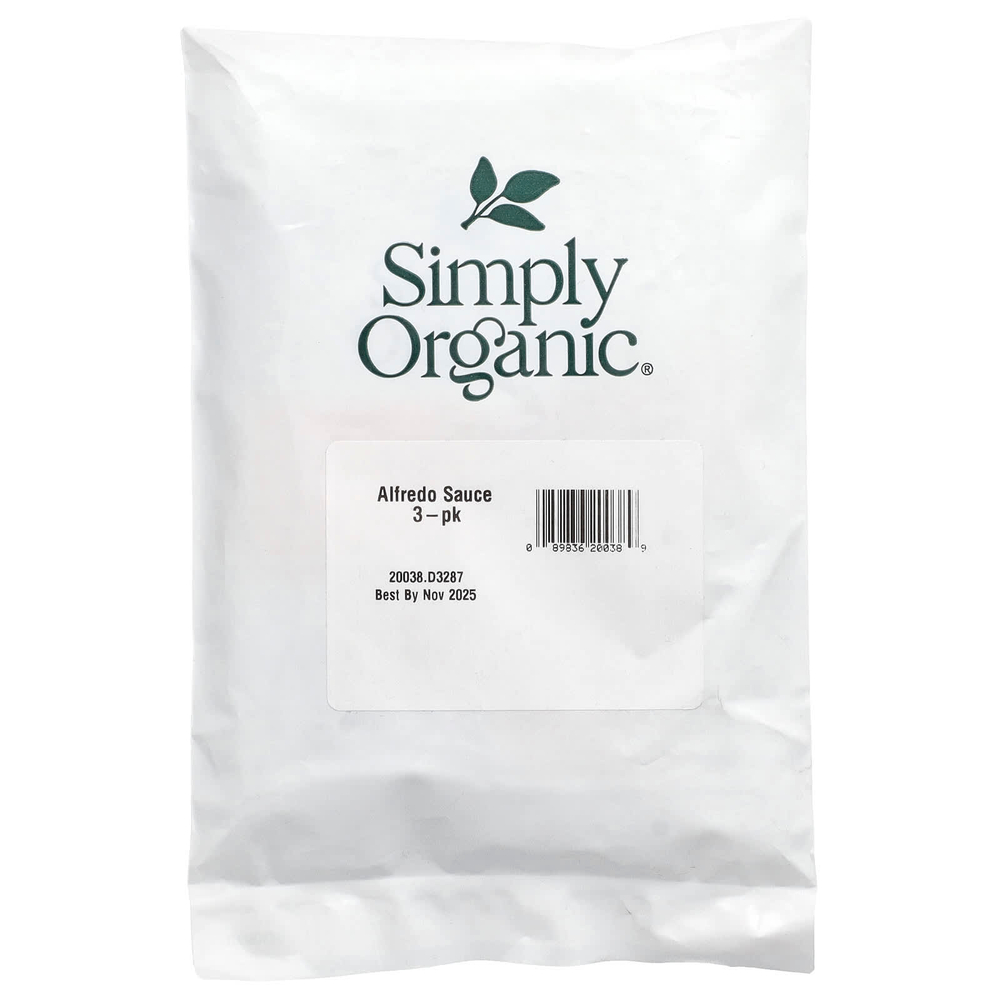 Simply Organic, смесь соусов альфредо, 3 пакетика по 42 г (1,48 унции)