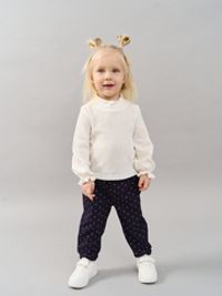 Брюки из джинскота "Горошек" с отворотами 0+