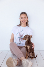 White T-shirt with dog