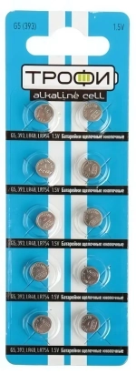 Батарейка часовая G05 (393 LR754 LR48) Трофи 10xBL (200)