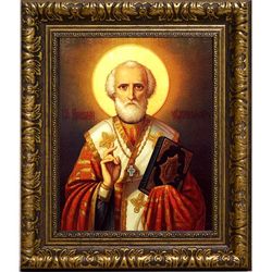 Николай Угодник (Николай Чудотворец) – архиепископ Мирликийский. Икона на холсте.