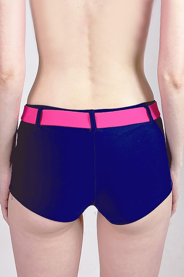 Плавки-шорты с высокой талией Ofelia Navyblue-Raspberry