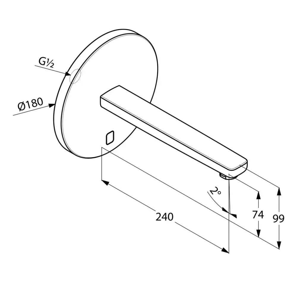 Смеситель скрытого монтажа для раковины  Kludi Zenta E сенсорный (3840305)