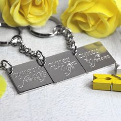 Брелки для лучших друзей Best friends forever с гравировкой на заказ