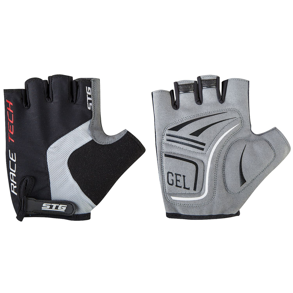 Велоперчатки STG X81535 (L) серо-черные