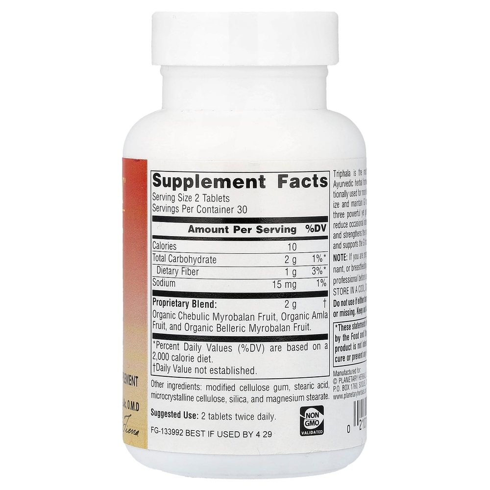 Planetary Herbals, Ayurvedics, Triphala Gold®, 60 таблеток