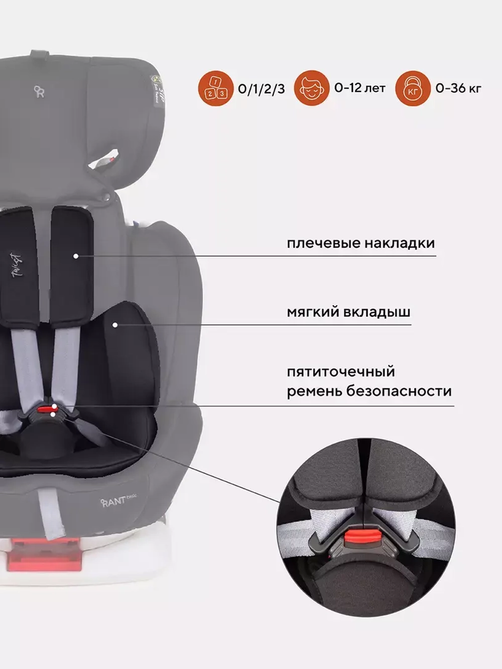 Автокресло RANT basic YC06 "Twist" isofix группа 0+-1-2-3 (0-36 кг)