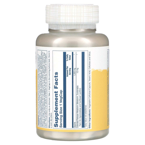 Solaray, Мелатонин с длительным высвобождением с глицином, 100 растительных капсул