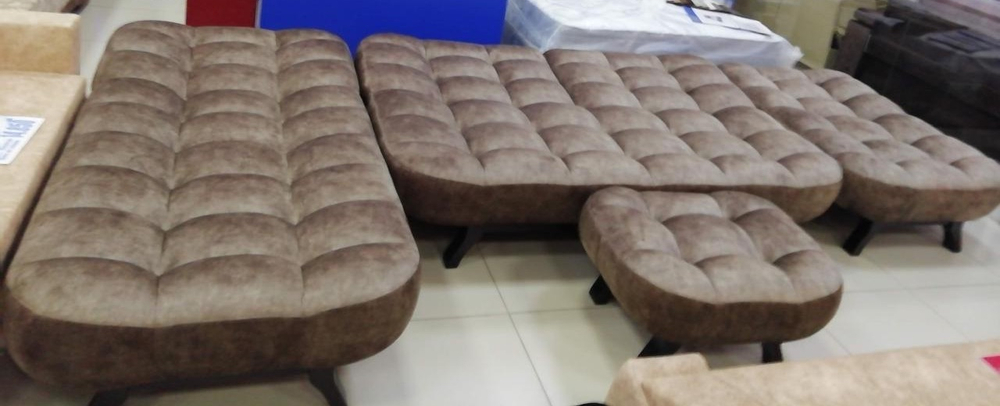 Акция!!!Набор мягкой мебели цвет серый диван+оттоманка+кресло+пуф