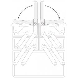 МАСТАК (510-05420B) Ящик инструментальный раскладной, 5 отсеков, синий