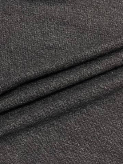 Трикотаж шерстяной с хлопком графитовый с геометрическим узором