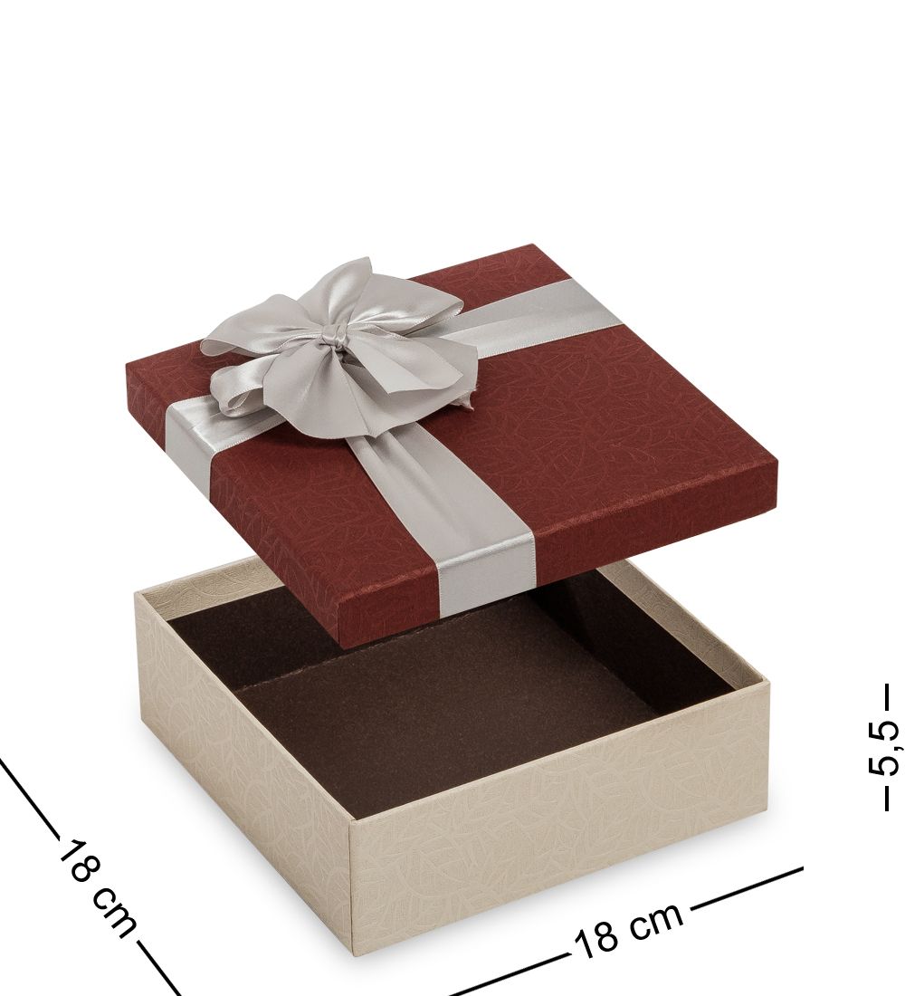 WG-53/1-B Коробка подарочная «Квадрат» цв.беж/бордов.