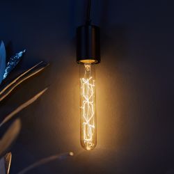 IL-V-L28A-60-GOLDEN-E27 CW01 Лампа накаливания Vintage. Форма цилиндр. длина 185 мм. Форма нити CW. Картон. ТМ Uniel