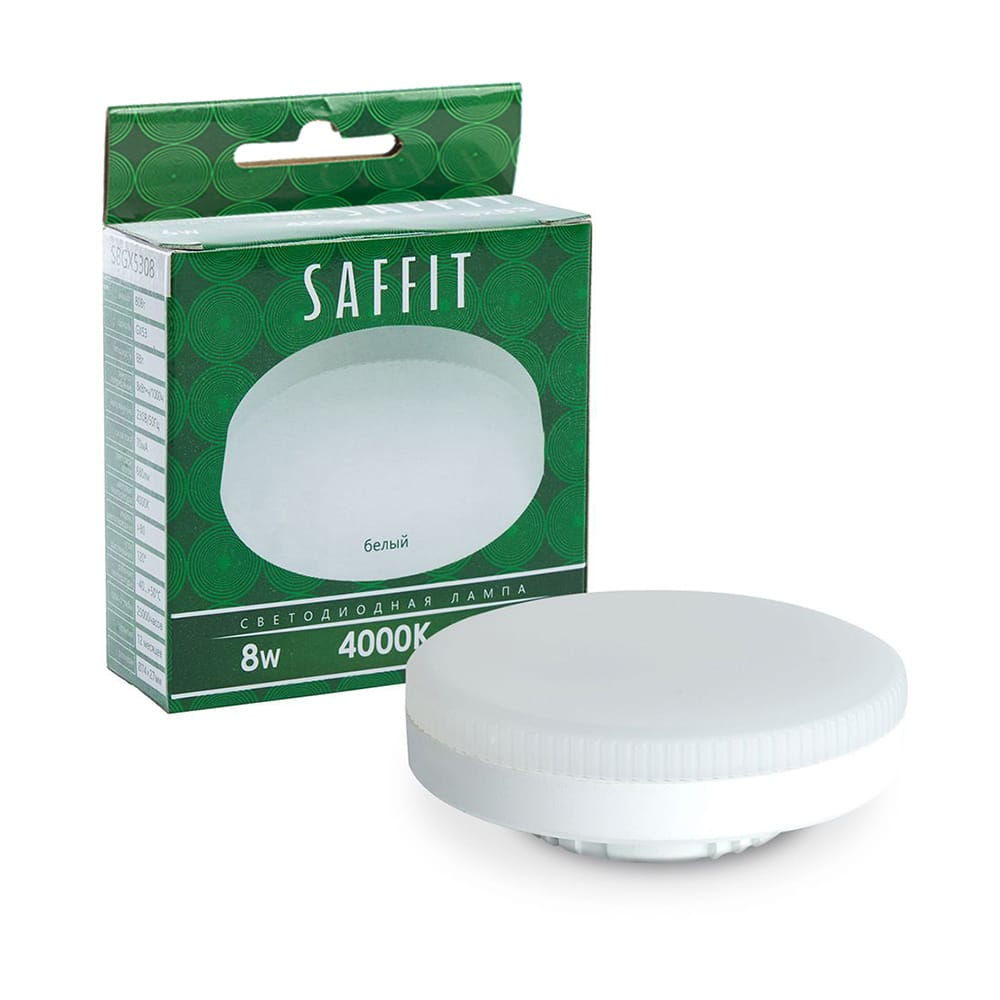 Лампа светодиодная LED SAFFIT SBGX5308 GX53 8W 4000K 230v 74*26мм 680Лм