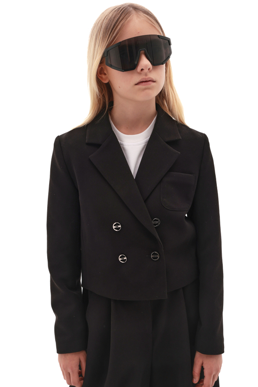 Укороченный двубортный жакет