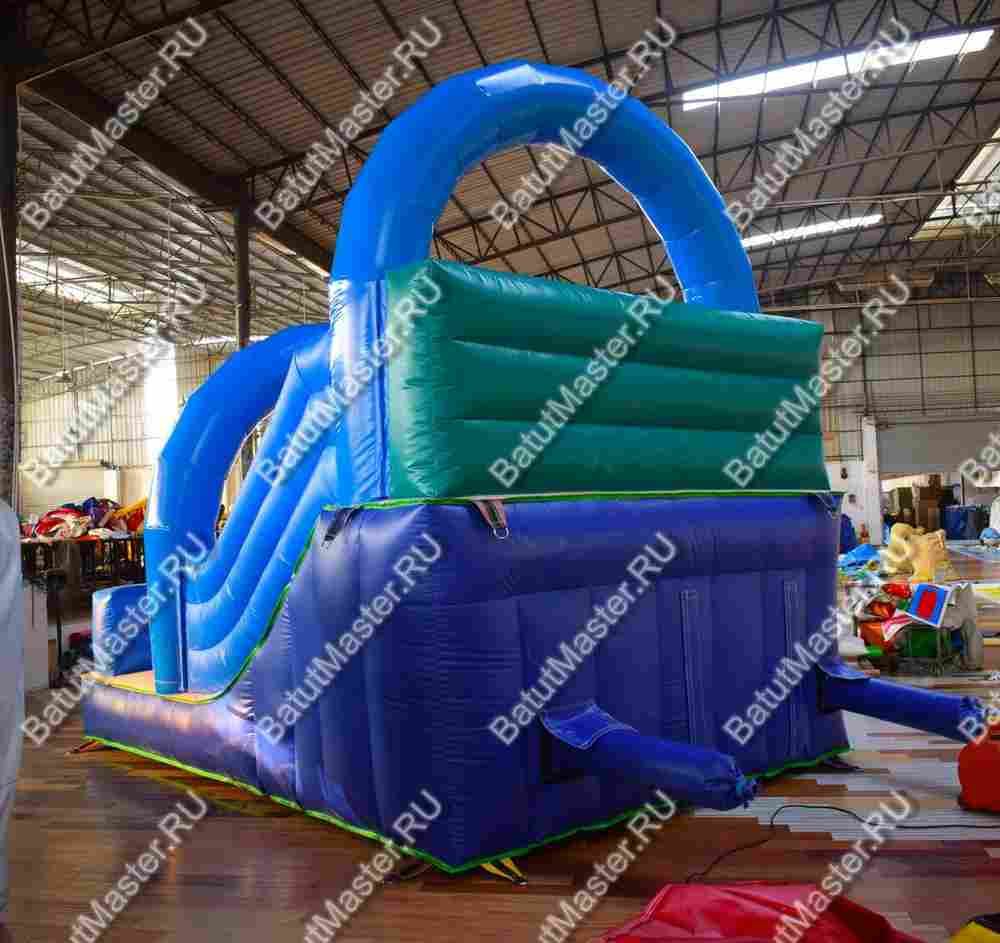 Надувной коммерческий батут-горка "Морской бой", 6*3,3*5 м.