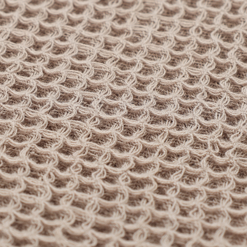 Покрывало вафельное из хлопка серо-бежевого цвета из коллекции essential, 230х250 см