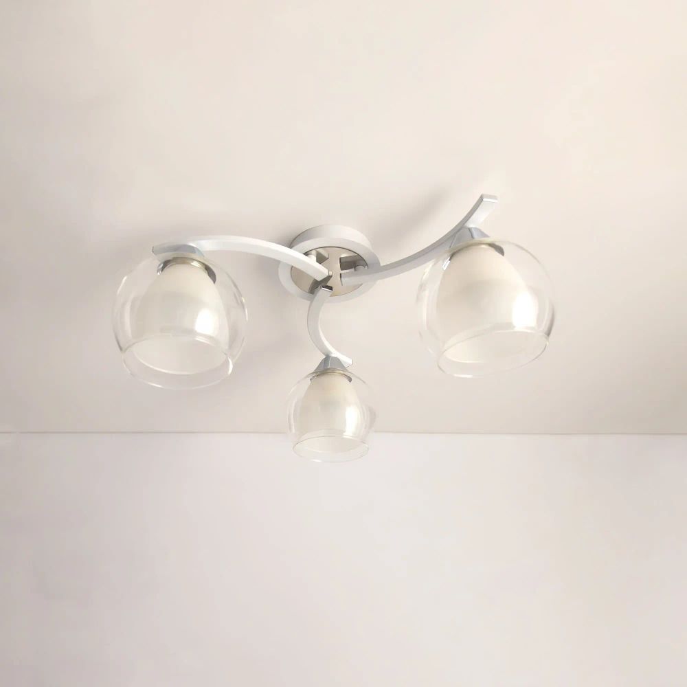 Citilux Кристи CL152130 Люстра потолочная Белая Хром