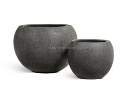 Кашпо TREEZ Effectory - Stone - Большая полусфера - Тёмно-серый камень