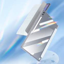 Чехол книжка синего цвета от Dux Ducis для Samsung Galaxy Tab S9 Ultra, Tab S10 Ultra и Tab S8 Ultra, серия Unid Series Case, с держателем стилуса и функцией автоматического перехода в спящий режим