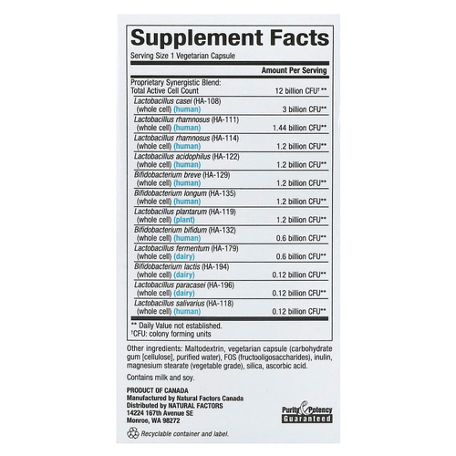 Natural Factors, Ultimate Probiotic, формула 12/12, 12 млрд, 60 вегетарианских капсул