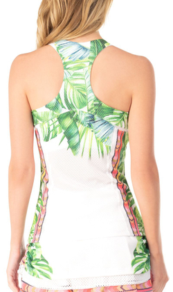 Женский топ теннисный Lucky in Love Palm Island Tank With Bra - white