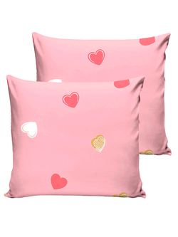 Наволочка комплект 2шт  поплин Сказка "Love too" 70x70 см на молнии