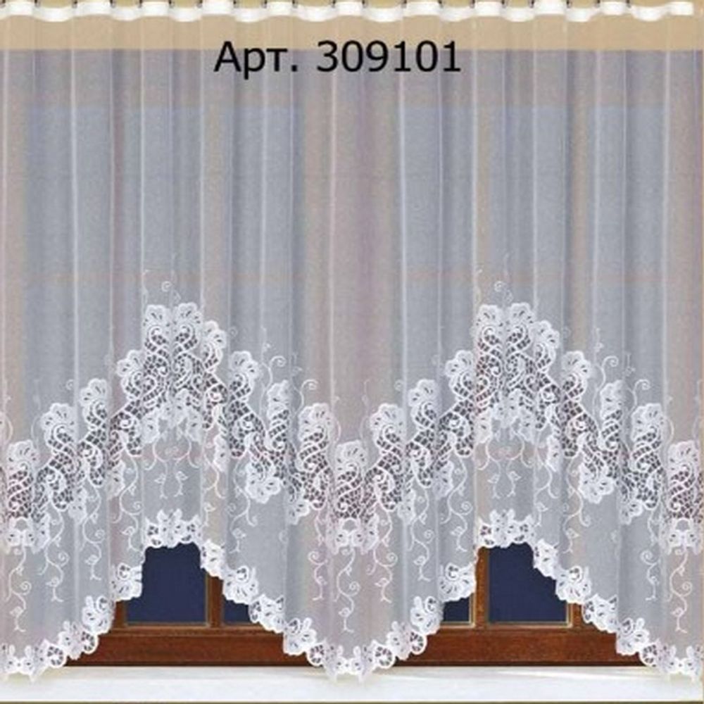 Занавеска "Ф. 309101" на шторной ленте, цвет белоснежный, Польша. Занавеска "Ф. 309101" на шторной ленте, цвет белоснежный, Польша.
