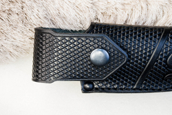 Нож Kizlyar Supreme Baikal M AUS-10Co (Cryo) SW BKH LS (StoneWash, Black Kraton Handle, Leather Sheath)